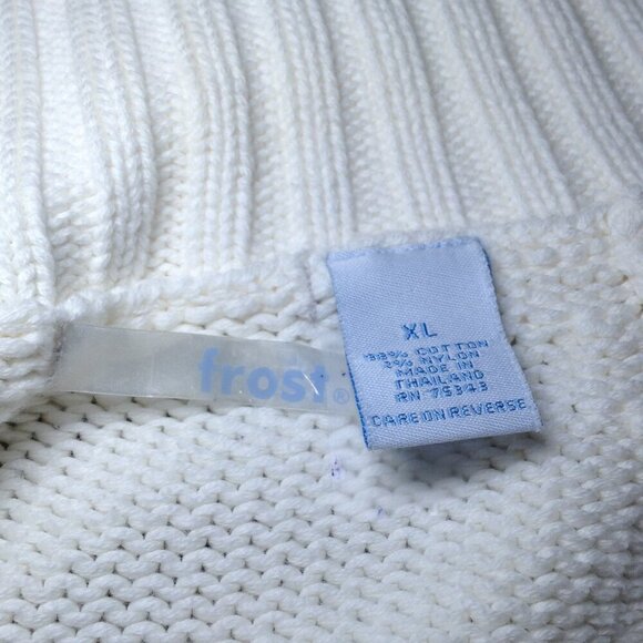 Frost Brand (Faherty) XL Cotton Sweater, Cabincore, Y2K, Gen Z, Valley Girl Chic - Picture 4 of 5